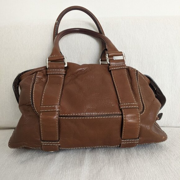 Michael Kors Brown Leather Doctors Satchel with Duster - Picture 7 of 10